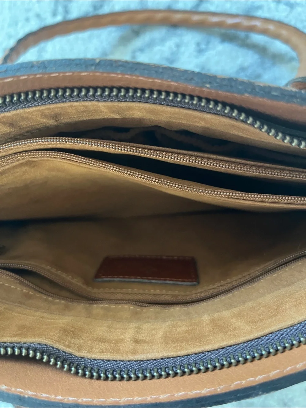 Patricia Nash Calvi Heritage Tan Leather Top-Handle Satchel
